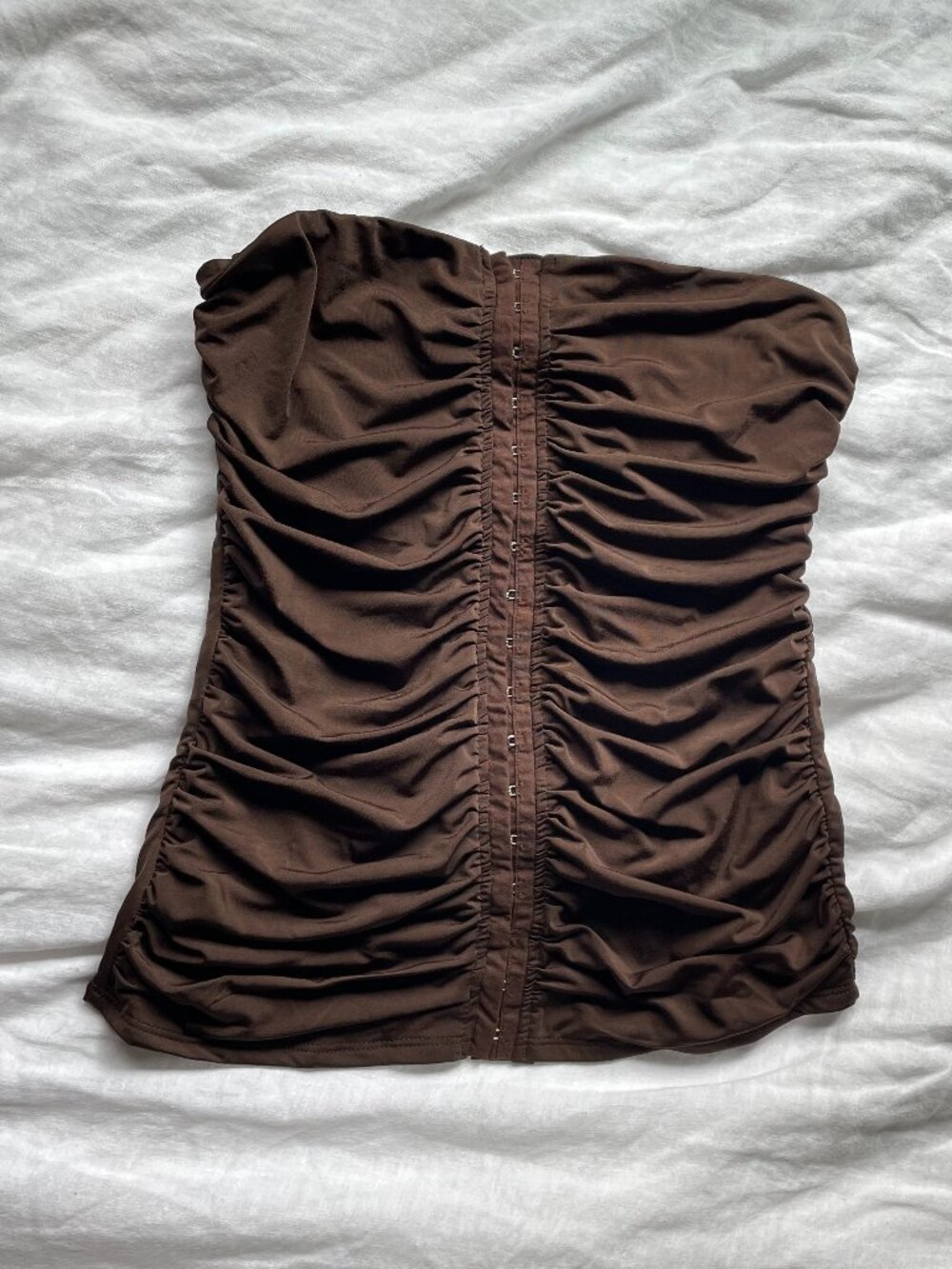 NWT brown ruched fashion nova tube top